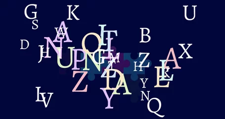 Tuinposter Image of letters making national puzzle day writing © vectorfusionart