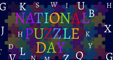 Image of letters making national puzzle day writing