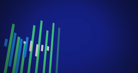 Image of data processing on blue background