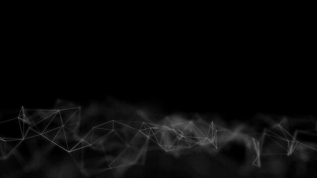 不規則に動く点とそれらを結ぶ線のループCGアニメーション