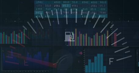 Image of data processing over car panel