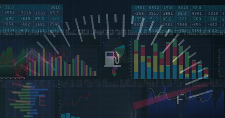 Image of data processing over car panel