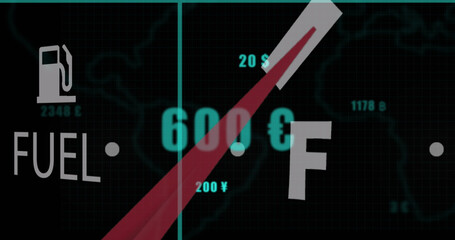 Image of data processing over car panel