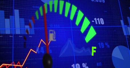 Image of data processing over car panel
