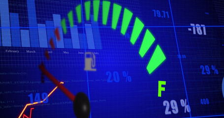 Image of data processing over car panel