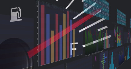 Image of data processing over car panel