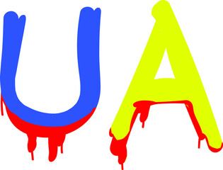 Vector illustration of Ukraine symbol. Patriotic and togetherness concept. Standing with Ukraine backdrop. Pray for Ukraine.