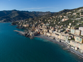 fotografia aerea di Camogli e Portofino