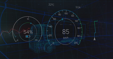 Image of car panel over digital car model