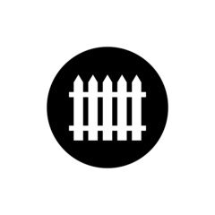 Fence icon in black round