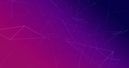 Digital image of network of connections floating against purple gradient background