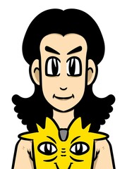 cute man cartoon on white background