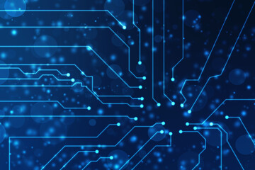 Abstract futuristic circuit board Illustration, Circuit board with various technology elements. Circuit board pattern for digital abstract technology background