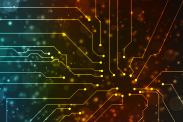 Obraz premium Abstract futuristic circuit board Illustration, Circuit board with various technology elements. Circuit board pattern for digital abstract technology background