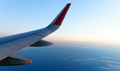The wing of the aircraft. For travel operators. The concept of travel
