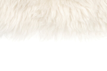 White fluffy wool texture isolated white background. natural fur texture. close-up for designers