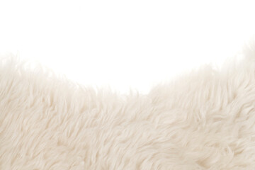 White fluffy wool texture isolated white background. natural fur texture. close-up for designers