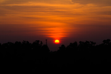 sunset over the field