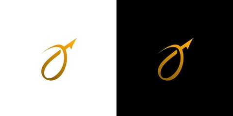 Modern and unique letter J direction logo design