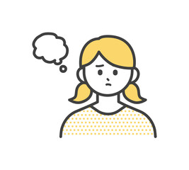 女の子の表情とジェスチャーのイラスト素材