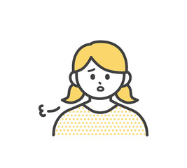 女の子の表情とジェスチャーのイラスト素材