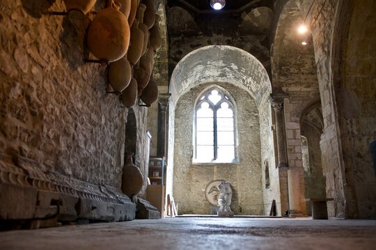 Interior of The Saint Peter church in Vienne in France. This is one of the oldest and it is from the 5th century AD. Today this is a lapidary museum.