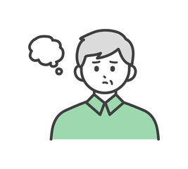 高齢男性の表情とジェスチャーのイラスト素材