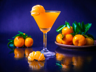 Very tasty sweet freshly squeezed juice from vietnamese tangerines.