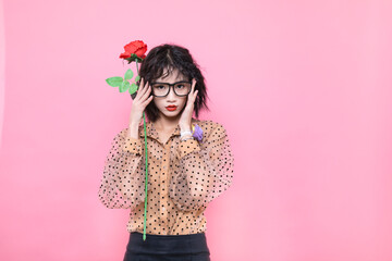 Beautiful young women color studio photo