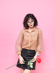 Beautiful young women color studio photo