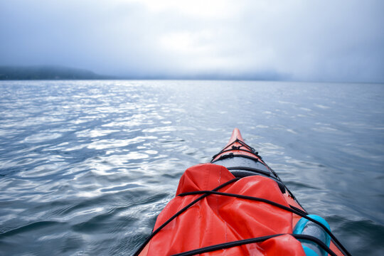 First Person POV of Kayak on the Ocean - Bar Harbor, Maine