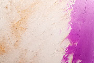 Lilac white paint texture on the wall. Rough strokes of the master. Copy space