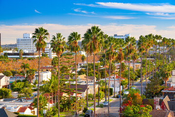 Beverly Hills, California, USA Rooftop Skyline