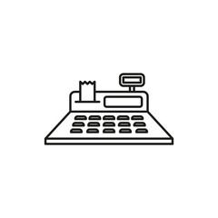 The cash register icon. Linear image. Simple flat vector illustration on a white background