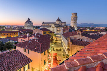 Pisa, Italy with the Duomo and Leaning Tower