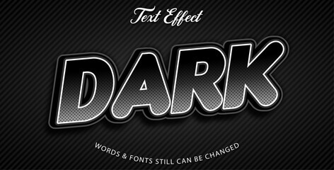 editable text effect dark