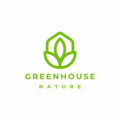 Green eco nature house logo design vector illustrationGreen eco nature house logo design vector illustration
