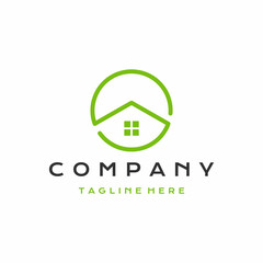 Line art initial letter S with house real estate logo design vector