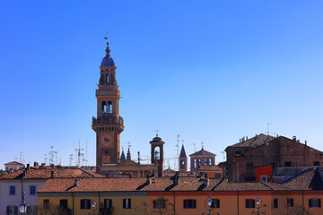 Obraz premium veduta di casale monferrato, italia, skyline of casale monferrato, italy 
