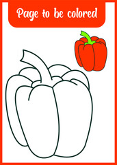 coloring book for kid bell pepper