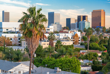 Fototapeta na wymiar Beverly Hills, California, USA Rooftop Skyline View