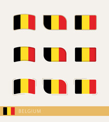 Vector flags of Belgium, collection of Belgium flags.