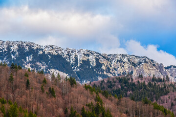 Mountain landscape - snow on the mountain peaks