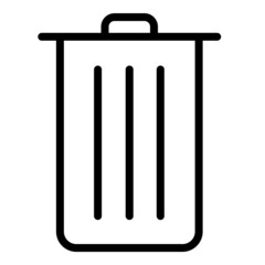 Trash Bucket Flat Icon Isolated On White Background