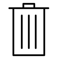 Trash Bucket Flat Icon Isolated On White Background