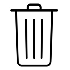 Trash Bucket Flat Icon Isolated On White Background