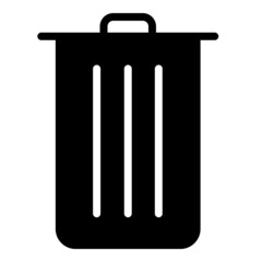 Trash Bucket Flat Icon Isolated On White Background