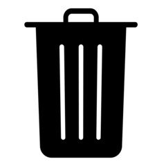 Trash Bucket Flat Icon Isolated On White Background