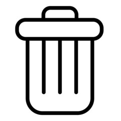 Trash Bucket Flat Icon Isolated On White Background