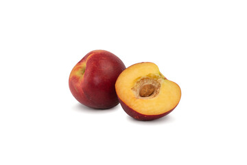 Nectarine fruit isolated on white background cutout